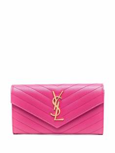 Saint Laurent стеганый кошелек с монограммой