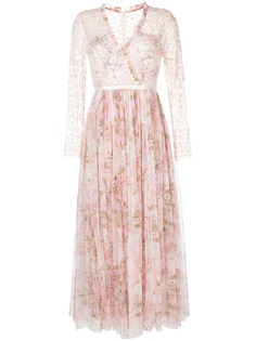 Needle & Thread платье из тюля с цветочным принтом