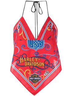 Conner Ives лиф с вырезом халтер с графичным принтом