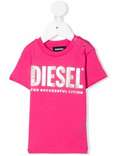 Diesel Kids футболка с логотипом металлик