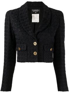 Chanel Pre-Owned укороченный жакет 1993-го года с лацканами-шалькой