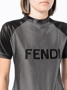 Fendi Pre-Owned полосатая футболка 1990-х годов с логотипом