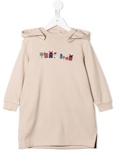 Familiar платье с капюшоном и контрастным принтом