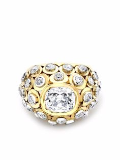 Cartier кольцо Retro Paris pre-owned из желтого золота с бриллиантом