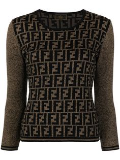 Fendi Pre-Owned шерстяной джемпер 1990-х годов с узором Zucca