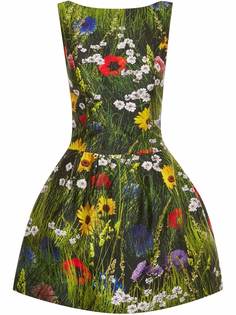 Oscar de la Renta платье мини с цветочным принтом