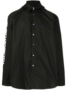 Raf Simons рубашка с капюшоном и вышитым логотипом