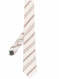 Brunello Cucinelli полосатый галстук с заостренным концом