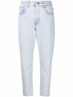 Off-White прямые джинсы с полосками Diag
