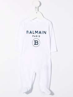 Balmain Kids комбинезон для новорожденного с логотипом