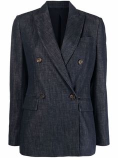 Brunello Cucinelli двубортный блейзер из денима