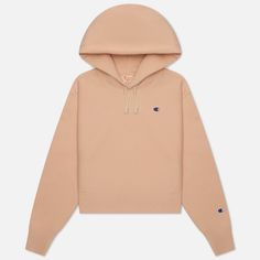 Женская толстовка Champion Reverse Weave C Logo Cropped Hoodie Custom Fit, цвет розовый