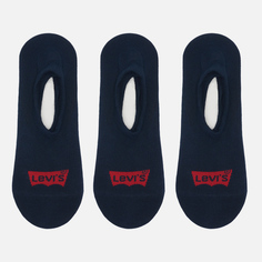 Комплект носков Levis 3-Pack Footie High Rise, цвет синий, размер 39-42 EU