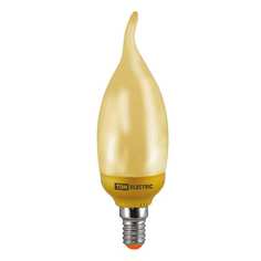Энергосберегающая лампа tdm лл-сgw-11 вт-2700 к–е14, золотая свеча на ветру mini, sq0323-0143