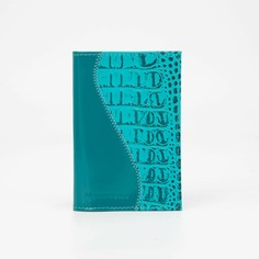 Обложка для паспорта, цвет бирюзовый Textura