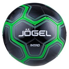 Мяч футбольный JOGEL Intro, для газона, 5-й размер, черный/зеленый [ут-00017589]