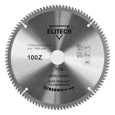 Пильный диск Elitech 1820.116600, по алюминию, 216мм, 1.6мм, 30мм, 1шт