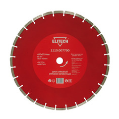 Алмазный диск Elitech 1110.007700, по бетону, кирпичу, 400мм, 25.4мм, 1шт