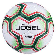 Мяч футбольный JOGEL Nano, для газона, 3-й размер, белый/зеленый [ут-00016945]