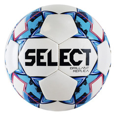 Мяч футбольный SELECT Brilliant Replica 811608-102, для газона, 4-й размер, белый/голубой [ут-00020796]