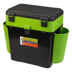 Ящик рыболовный HELIOS FishBox 19, 2 секции, зеленый/черный