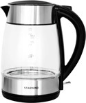 Чайник Starwind SKG3026 1.7л. 2200Вт черный/серебристый