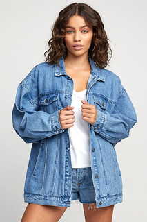 Джинсовая женская куртка RVCA Stacey Rozich Lounger Denim
