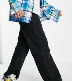 Выбеленные черные расклешенные джинсы из плотного денима COLLUSION x008-Черный