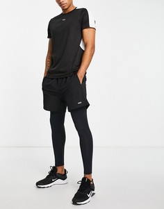 Спортивные шорты и лосины «2 в 1» ASOS 4505-Черный цвет