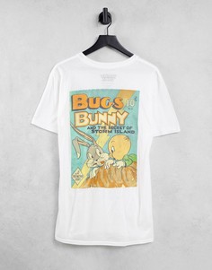 Белая футболка с принтом винтажного постера с Багзом Банни-Белый Poetic Brands