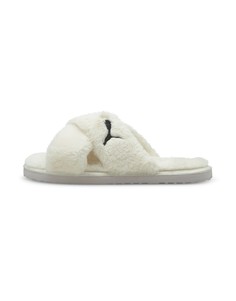Пушистые белые слиперы Puma-Белый