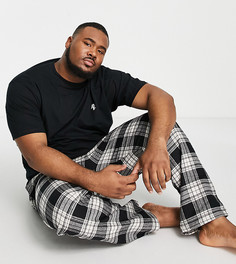 Серый комплект для дома в клетку River Island Big & Tall