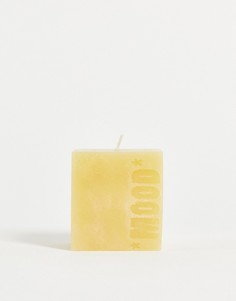Желтая свеча с надписью "Mood" Typo-Желтый