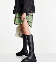 Черные сапоги на толстой подошве для широкой стопы London Rebel-Черный