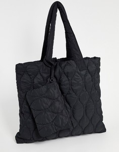 Стеганая спортивная сумка с кошельком внутри ASOS 4505-Черный цвет