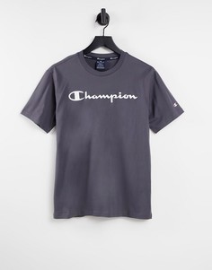 Светло-серая футболка с круглым вырезом Champion-Серый
