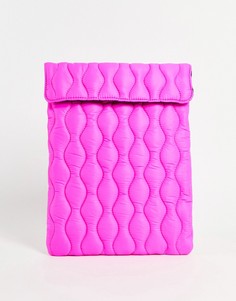 Ярко-розовый стеганый чехол для ноутбука ASOS DESIGN-Розовый цвет