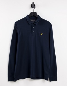 Темно-синий лонгслив-поло с начесом Lyle & Scott-Белый