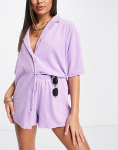 Сиреневая пляжная рубашка из махрового трикотажа от комплекта ASOS DESIGN-Фиолетовый цвет