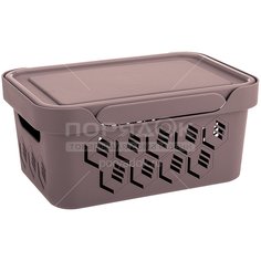 Ящик хозяйственный универсальный, 4.6 л, 27х19х12 см, с крышкой, Бытпласт, Deluxe, С32055