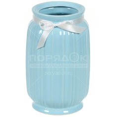 Ваза керамика, настольная, 30 см, Виктория, голубая