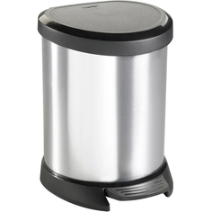Контейнер для мусора Curver Metal bin с педалью 5 л серебристый