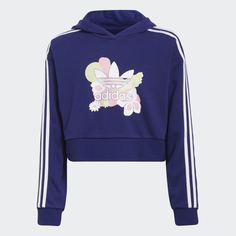 Укороченная худи Flower Print adidas Originals