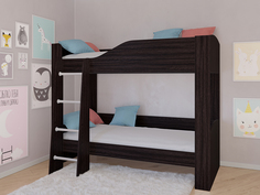 Кровать двухъярусная астра 2 без ящика венге/венге (рв-мебель) коричневый 193.4x110x150.5 см.