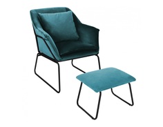 Комплект кресло alex и оттоманка alex (bradexhome) голубой 80x41 см.