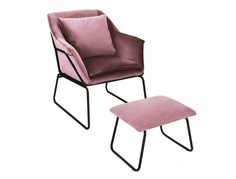 Комплект кресло alex и оттоманка alex (bradexhome) розовый 72x41 см.