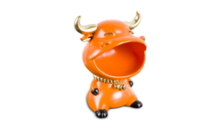 Дизайнерская статуэтка - бык с нишей для мелочей (my interno) оранжевый 18x28x14 см.