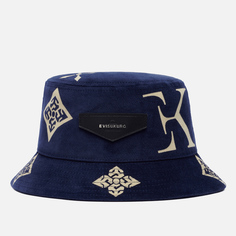 Панама Evisu Evisukuro All Over Monogram Velvet, цвет синий