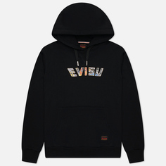 Мужская толстовка Evisu Dragon Pattern Logo Print Hoodie, цвет чёрный