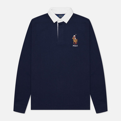 Мужской лонгслив Polo Ralph Lauren Rugby Polo Bear Player, цвет синий